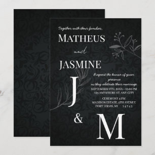 Monochrome Deutsche Und Script Hochzeit Einladung