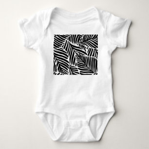 Monochrome Dschungel-Geometrie nahtloses Muster Baby Strampler
