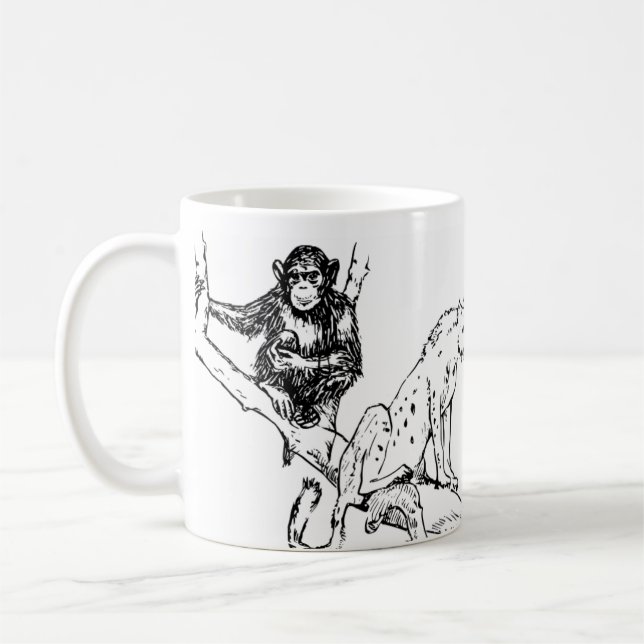 Monochrome-Dschungel-Trio-Tasse Kaffeetasse (Links)