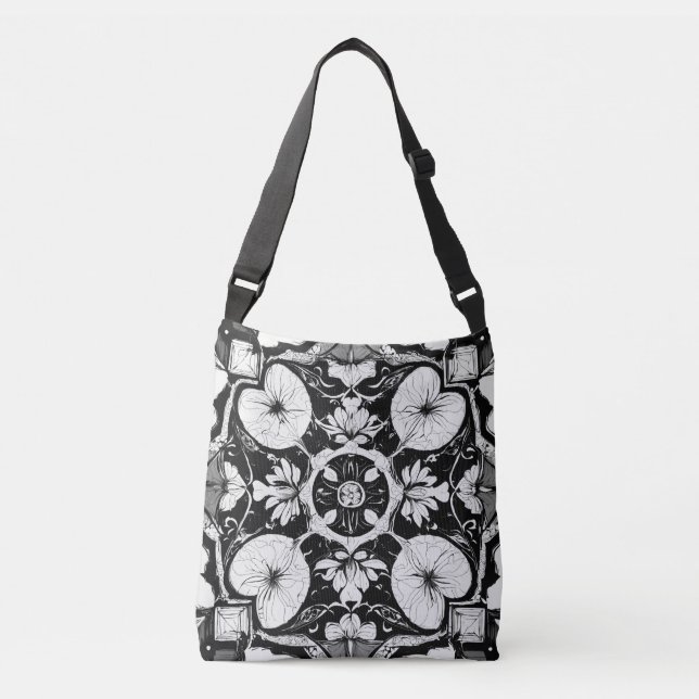 "Monochrome Elegance: Graphic Tasche" Tasche (Vorderseite)