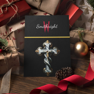 Monochrome Eleganz: Rotes W-Logo auf Schwarz und W Postkarte