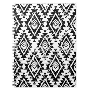 Monochrome, ethnisch nahtlose Muster Notizblock