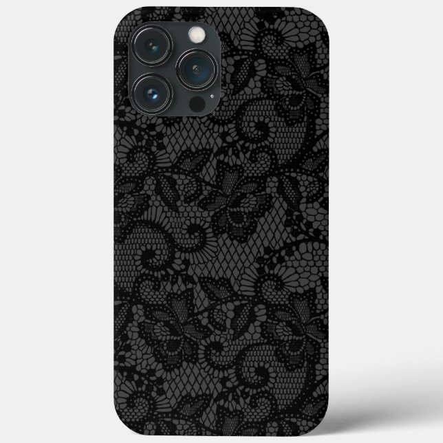 Monochrome falsige Spitze Case-Mate iPhone Hülle (Rückseite)
