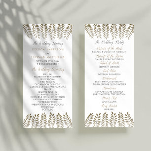 Monochrome Fern Woodland Hochzeitsprogramm Werbekarte