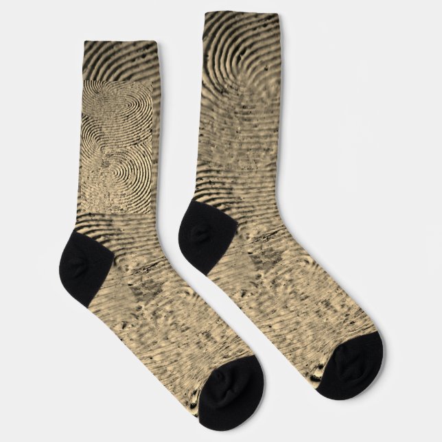 Monochrome Fingerabdruck-Muster-Socken Socken (Rechts)