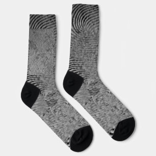 Monochrome Fingerabdruck-Muster-Socken Socken