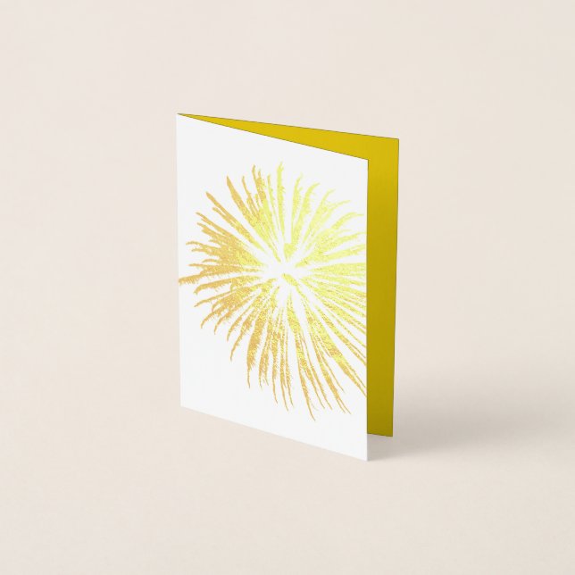 Monochrome Firework-Silhouette Folienkarte (Vorderseite)