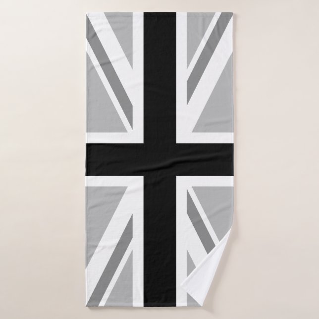 Monochrome Flagge der Britischen Gewerkschaft (Uni Badehandtuch (Badehandtuch)