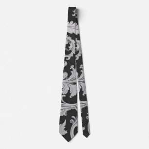 Monochrome Fleur Antique Muster Krawatte