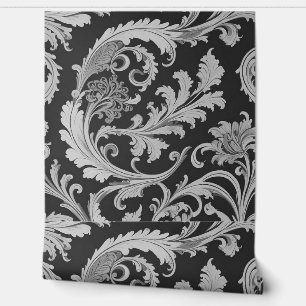 Monochrome Fleur Antique Muster Tapete