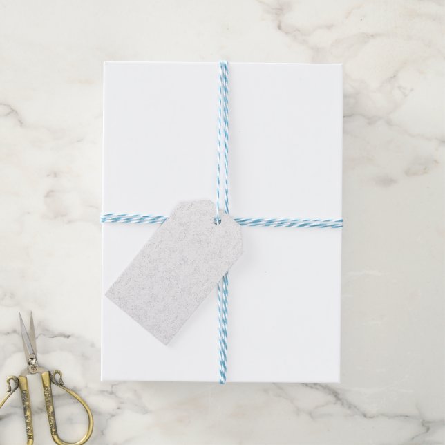 Monochrome Floral Pattern – Elegant Seamless Art Geschenkanhänger (Mit Garn)