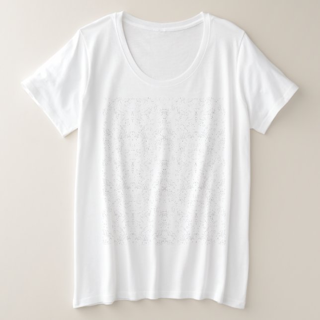 Monochrome Floral Pattern – Elegant Seamless Art Große Größe T-Shirt (Design vorne)