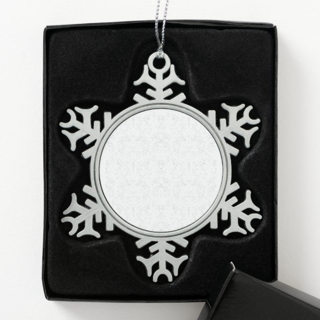 Monochrome Floral Pattern – Elegant Seamless Art Schneeflocken Zinn-Ornament (Box)