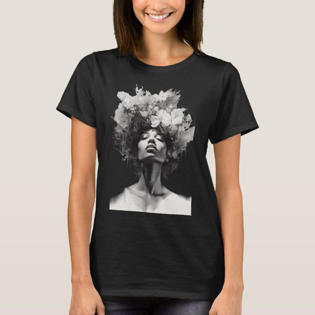 Monochrome Floral T-Shirt (Vorderseite)