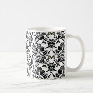 Monochrome Florals Muster-Tasse Kaffeetasse