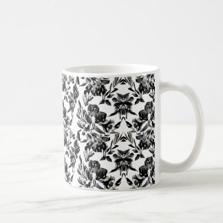 Monochrome Florals Muster-Tasse Kaffeetasse