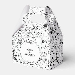 Monochrome freie Blume Geschenkschachtel