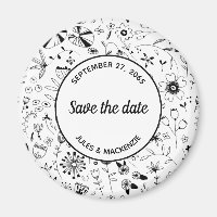 Monochrome freie Blume Save the Date
