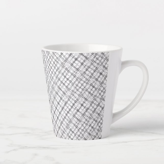 Monochrome Geometric Texture|Seamless Diamond Look Milchtasse (Rechts)