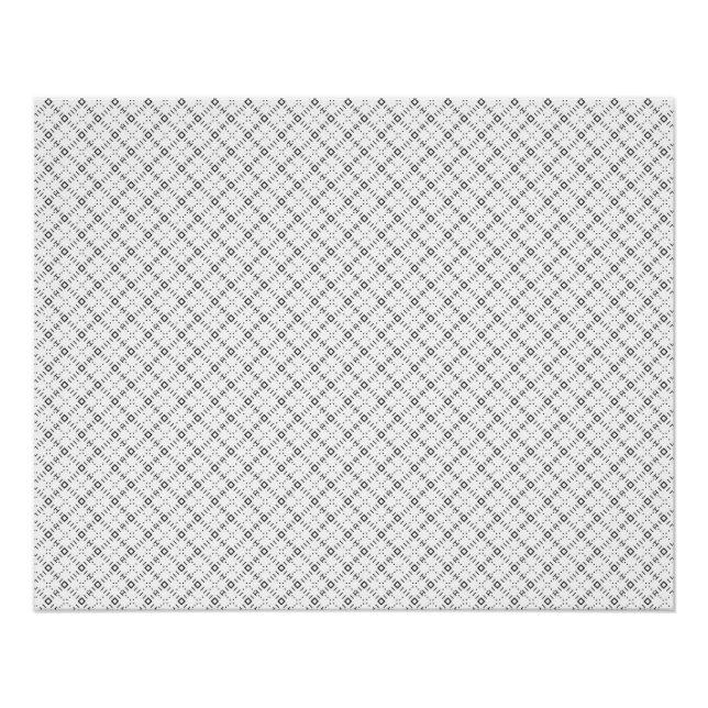 Monochrome Geometric Texture|Seamless Diamond Look Poster (Vorderseite)