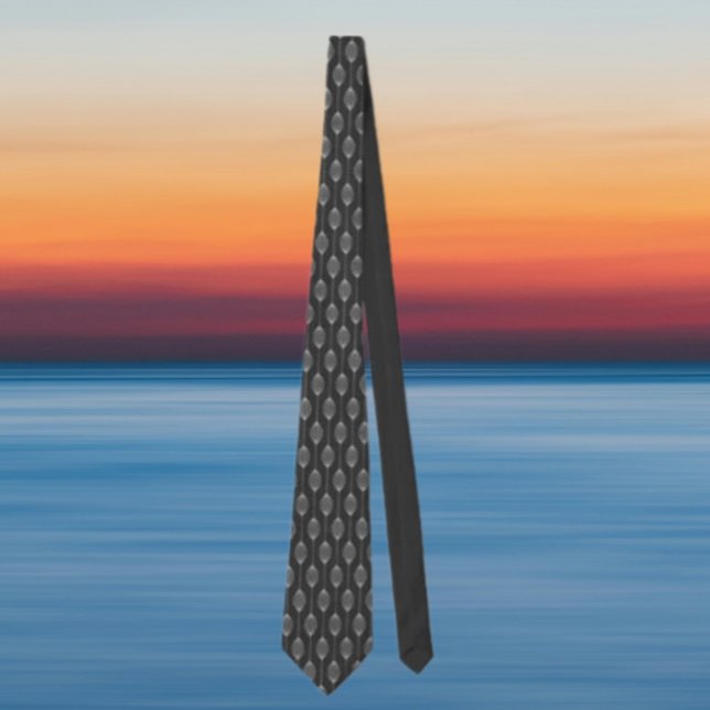 Monochrome Geometrie - Abstraktes Muster Necktie Krawatte (Von Creator hochgeladen)