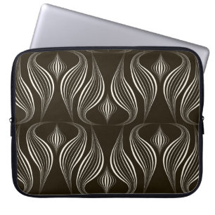 Monochrome Geometrie: Moderne Vintage Textur Laptopschutzhülle