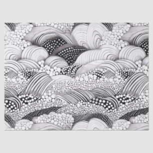 Monochrome geometrische organische Kunst - Schwarz Seidenpapier