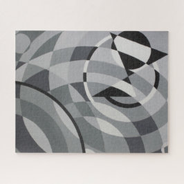 Monochrome geometrische Schwarz-weiße Kreise Puzzle