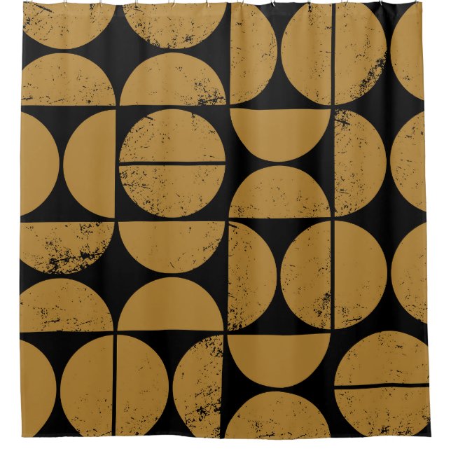 Monochrome, geometrische, skandinavische nahtlose  duschvorhang (Vorderseite)