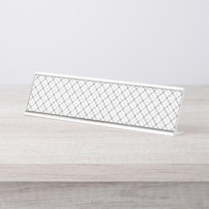Monochrome geometrische Textur Nahtloser Diamant-L Schreibtischnamensplakette