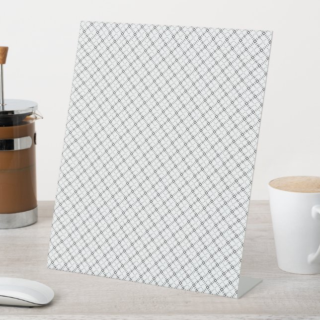 Monochrome geometrische Textur|Nahtloser Diamant-L Sockelschild (In Situ)