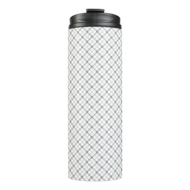 Monochrome geometrische Textur|Nahtloser Diamant-L Thermosbecher (Vorderseite)