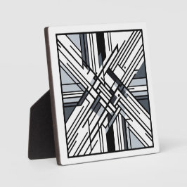 Monochrome Gitter X - Abstrakt geometrische Linien Fotoplatte