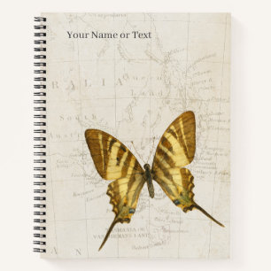Monochrome Glider – Vintage Four-barred Swordtail Notizbuch