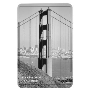 Monochrome Golden Gate Bridge Magnet
