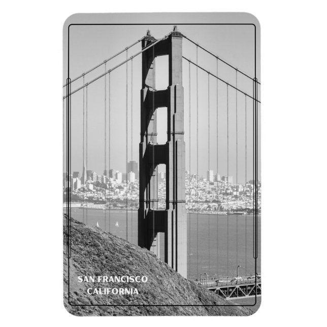 Monochrome Golden Gate Bridge Magnet (Vertikal)