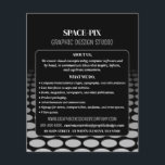 Monochrome Grafik, Grafik-Designer-Werbung Flyer<br><div class="desc">Monochrome grafische,  grafische Designer-Werbe-Flyer des Visitenkartenspeichers.</div>