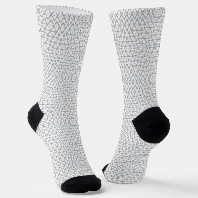 Monochrome, grau und weiß, geometrisch socken (Gewinkelt)