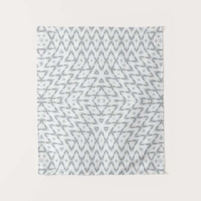 Monochrome, grau und weiß, geometrisch wandteppich (Vorderseite)