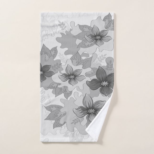 Monochrome graue Blume Handtuch (Handtuch)