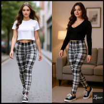 Monochrome Gray Black White Tartan Plaid