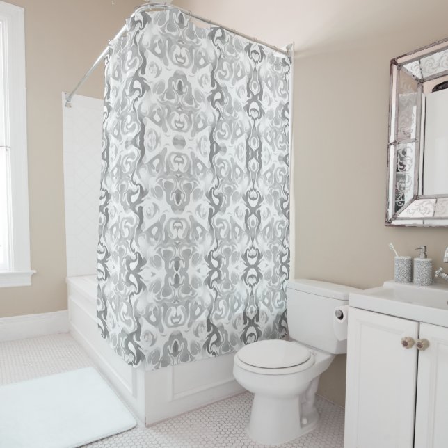 Monochrome Gray Shower Curtain  Duschvorhang (Beispiel)