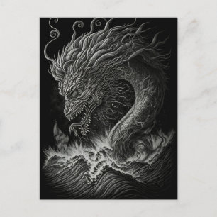 Monochrome griechische Mythologie Kraken Sea Monst Postkarte