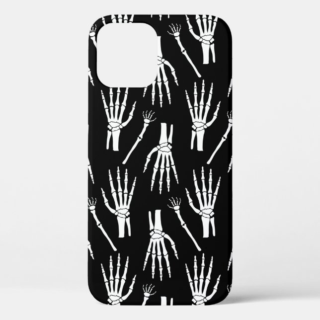 Monochrome Halloween nahtloses Muster mit Knochen. Case-Mate iPhone Hülle (Rückseite)