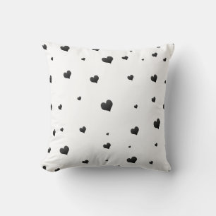 Monochrome Herz Minimalistische Liebe Kissen