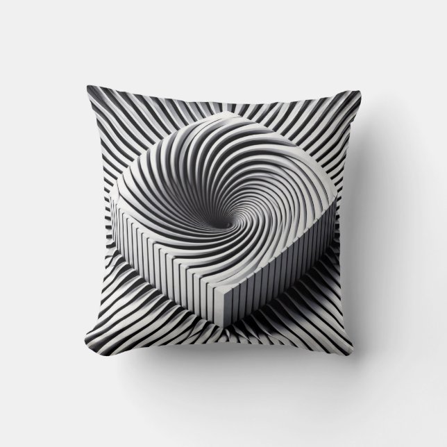 Monochrome Illusion Pillow Kissen (Vorderseite)
