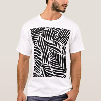 Monochrome Jungle Geometrie nahtloses Muster T-Shirt