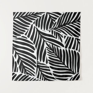 Monochrome Jungle Geometrie nahtloses Muster Wandteppich