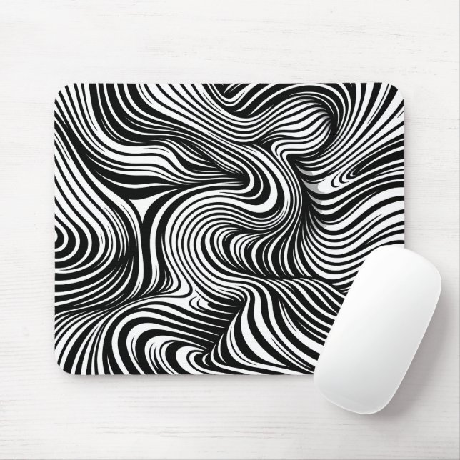 Monochrome Kaleidoskop Mousepad (Mit Mouse)