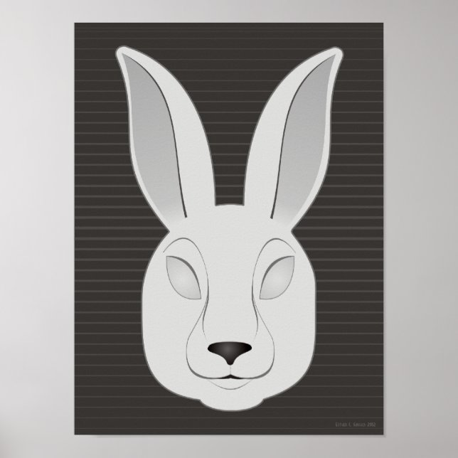 Monochrome Kaninchen Poster (Vorne)